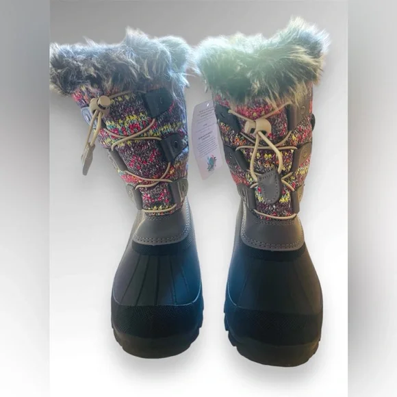 DREAM PAIRS Snow Boots Kids Insulated Waterproof Mid-Calf Boots Size 3 Big Kids - Picture 7 of 10